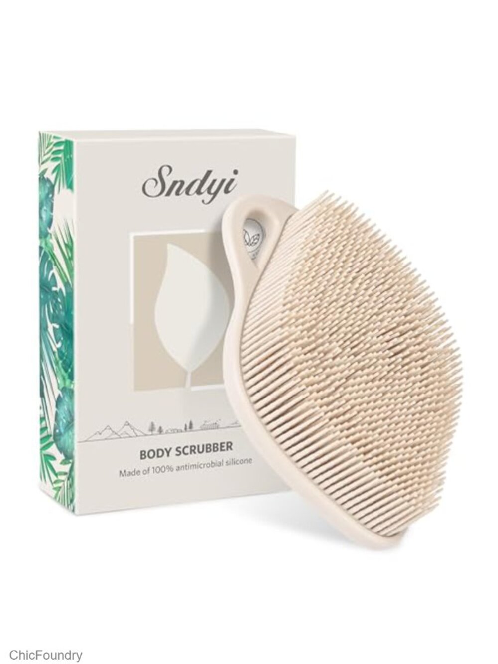 Silicone Body Scrubber Gentle Exfoliating for Sensitive Skin Leaf Shaped Shower